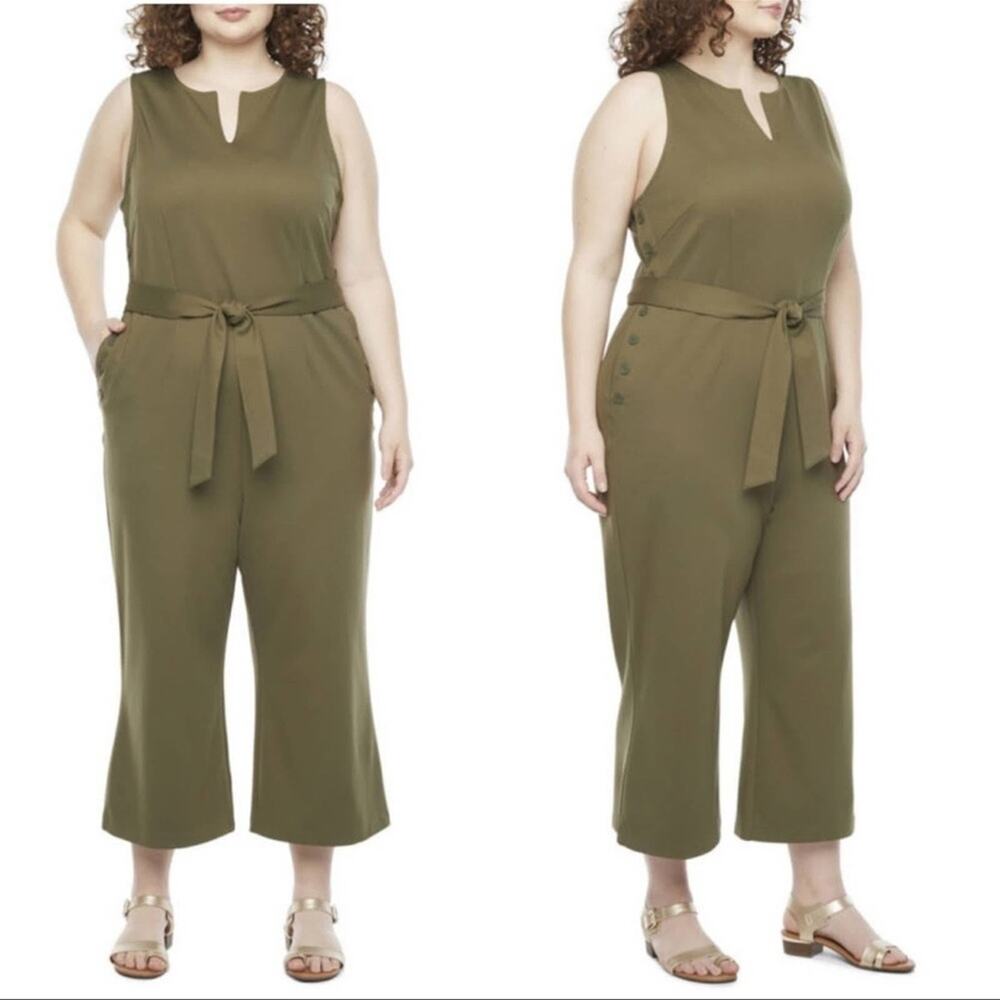 NWT Liz Claiborne Olive Grove Tank Jumpsuit Size 12